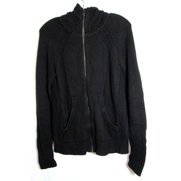 Lululemon Black Full Zip Hooded Cashmere Blend Sweater Jacket Size Small EUC - Picture 1 of 8